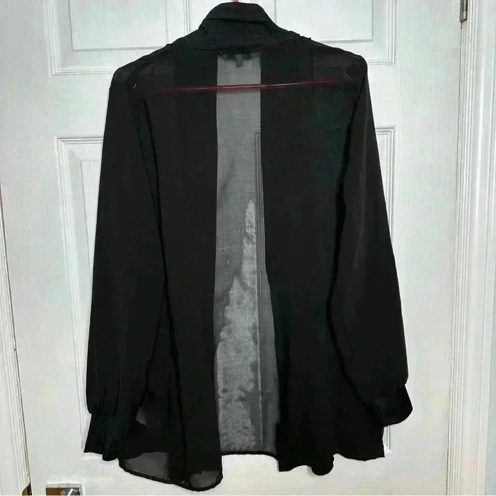 RW&CO Cardigan Long Sleeved Sheer Black Size Extra  Large - Picture 9 of 16